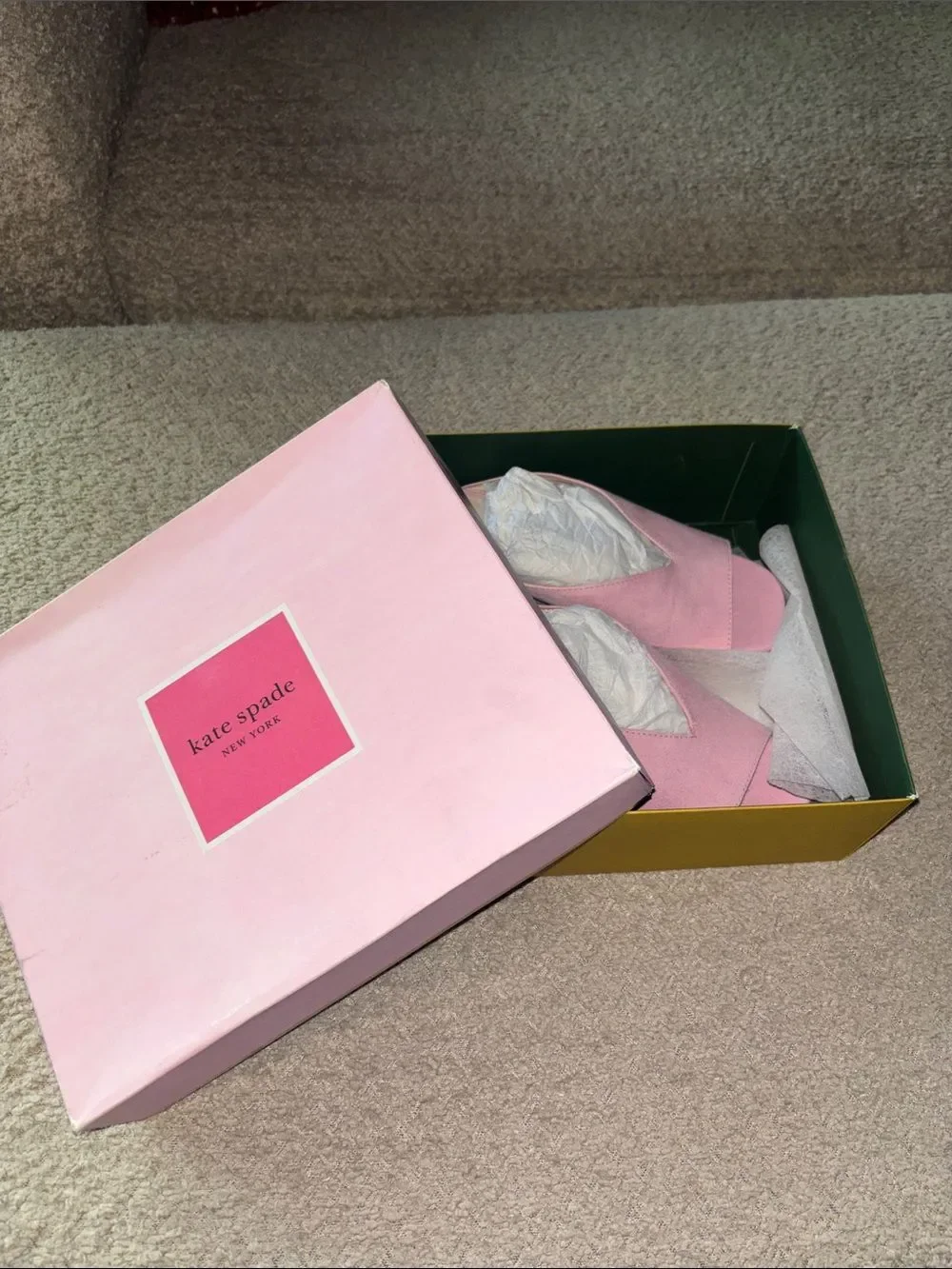 kate spade Pink Suede Slide Sandals